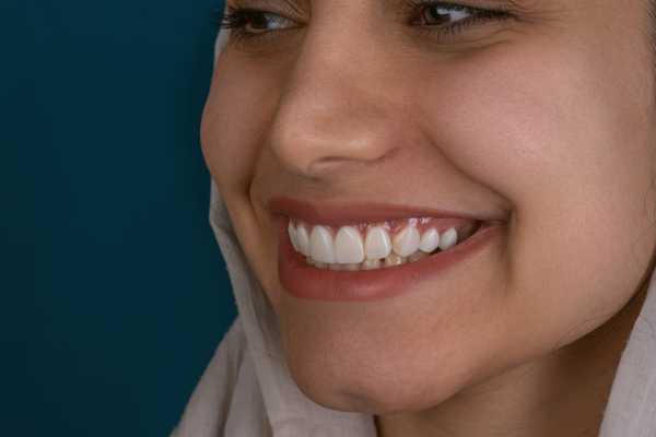 Close-up profile view of a bright, healthy smile