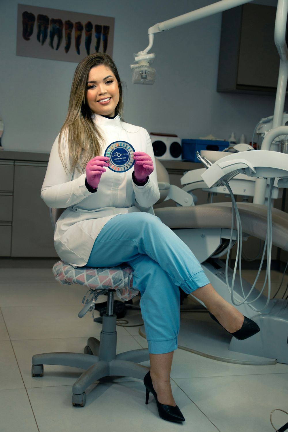 Dr. Emily Carter at work in the BrightSmile Dental clinic